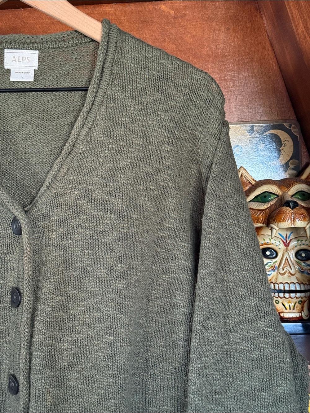 ALPS - Vintage Cardigan - Olive Green - Women’s Large